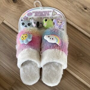 Rainbow  Slipper Indoor Outdoor Cute Fluffy Slipper  Switchable Critters‎ 1/2